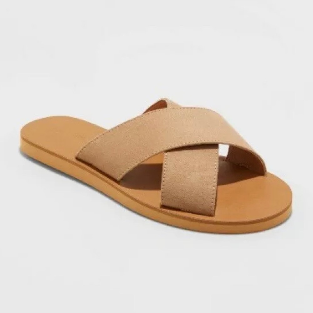 Brown Anabeth Woven Cross-band Sandals